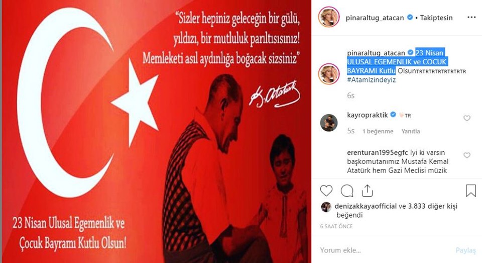 Ünlü isimlerden 23 Nisan kutlamaları