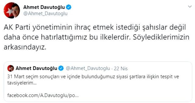 İhracı istenen Ahmet Davutoğlu ilk açıklamasını yaptı!