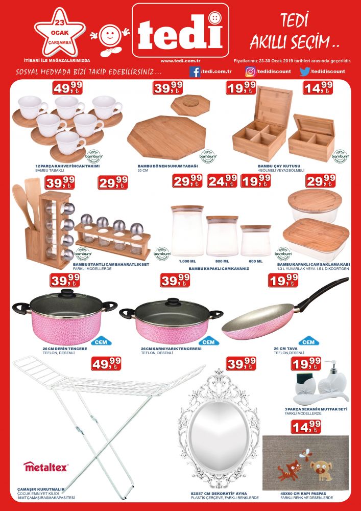 Tedi Aktüel Kataloğu 23 Ocak 2019|Tedi'de bu hafta neler var?