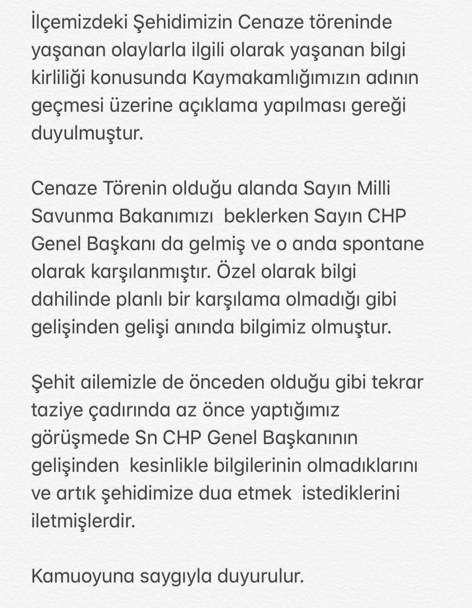 Çubuk Kaymakamlığı'ndan Kılıçdaroğlu açıklaması!