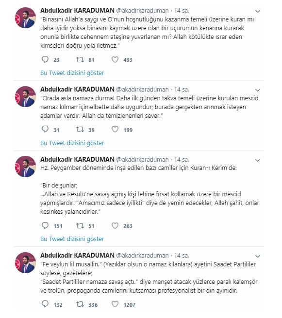 Saadet Partisi'nin cami kini bitmiyor