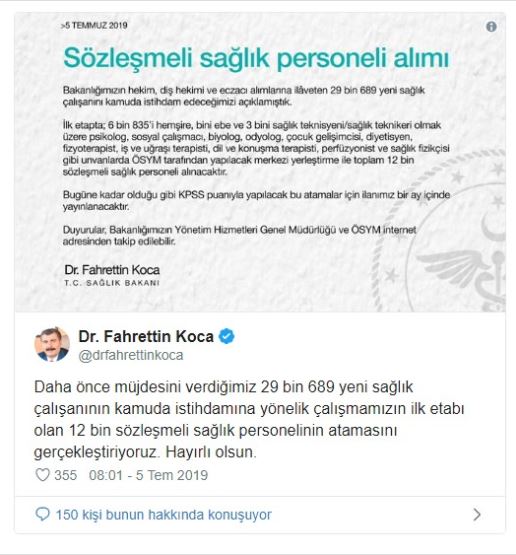 Sağlık Bakanlığı müjdeyi verdi: 12 bin personel atanacak!