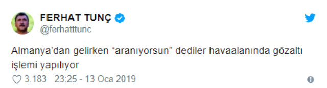 Ferhat Tunç gözaltına alındı!