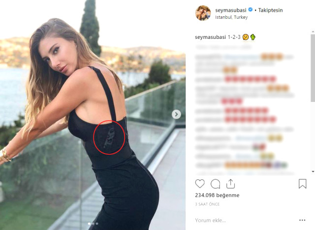 Şeyma Subaşı elbisesindeki etiketi unutunca sosyal medyada alay konusu oldu