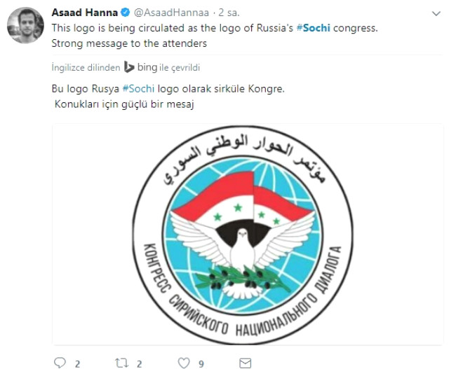 Soçi Zirvesi Logosuna Zeytin Dalı