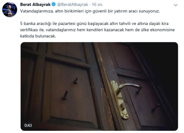 Hazine Bakanı Albayrak'tan altın yatırımcılarına müjde: Pazartesi başlıyor