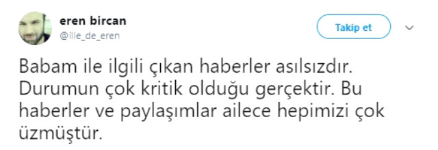 CHP'li Milletvekili Erdin Bircan'ın yaşamını yitirdiği haberleri yalanlandı.
