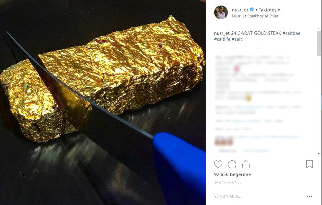 Nusret'ten sos şov! İkinci kattan ete sos döktü