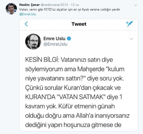 Nedim Şener'den kaçak FETÖ'cülere tokat gibi cevap!