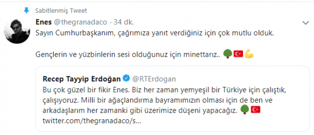 Cumhurbaşkanı Erdoğan'dan Enes'in çağrısına tam destek
