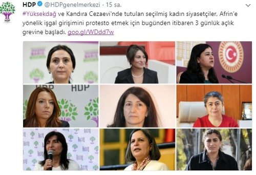 Tutuklu HDP'liler Teröristler için Açlık Grevinde!