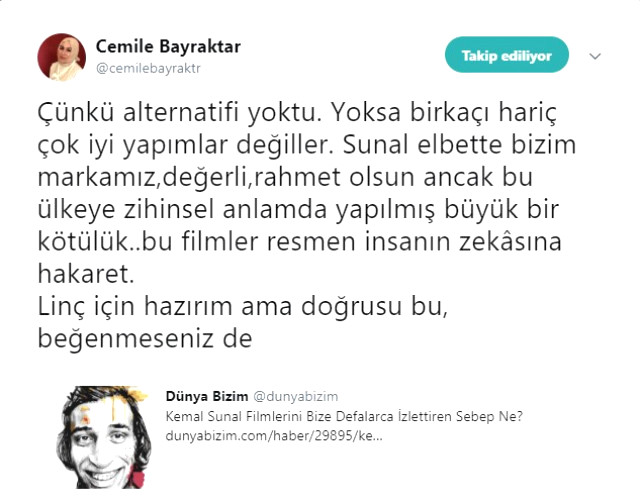 Kemal Sunal'a hakaret eden Cemile Bayraktar eleştirilere sert çıktı 'Haddinizi bilin'