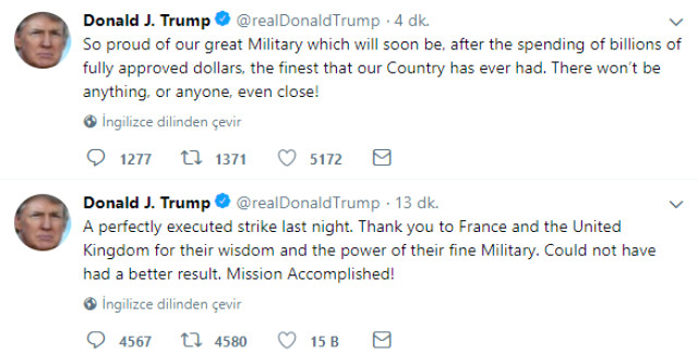 Son dakika... Trump twitter'den duyurdu: 'Görev tamam'