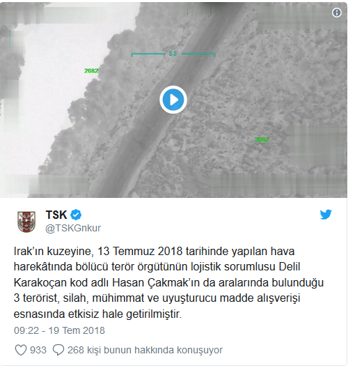 PKK'nın lojistik sorumlusu öldürüldü