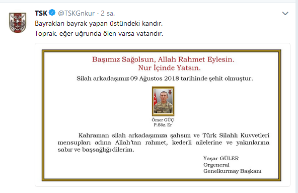 Çukurca'da şehit düşen askerin kimliği belli oldu