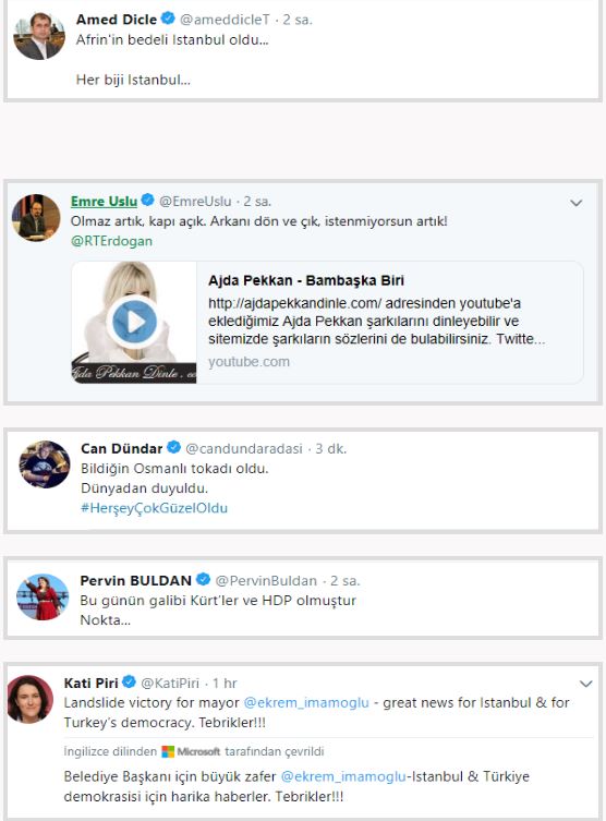 İstanbul seçim sonuçlarına sevinen isimler büyük dikkat çekti!