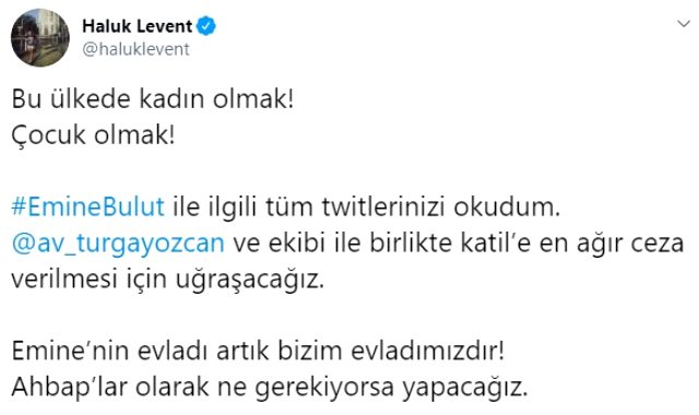 Ünlü isimler Emine Bulut için sessiz kalmadı