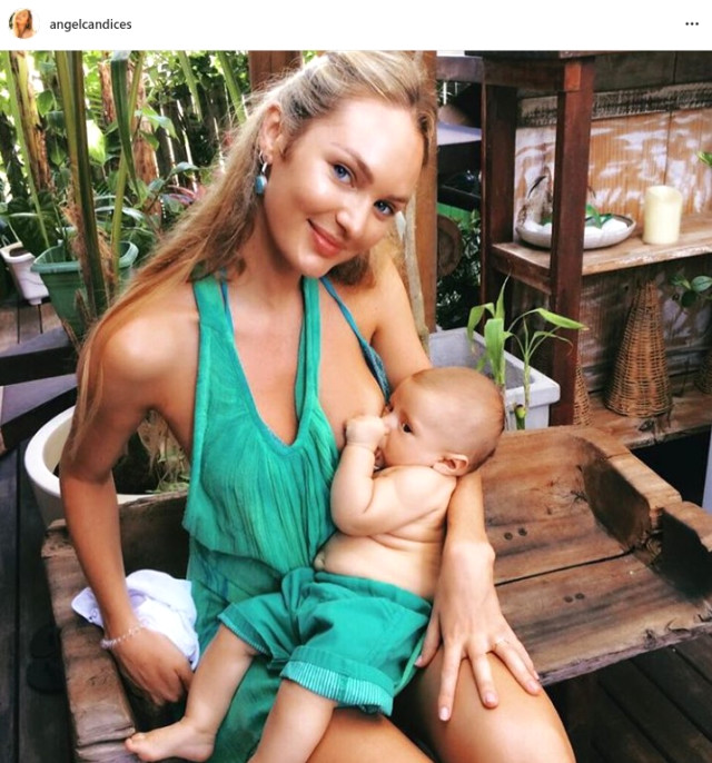 Nazlı Hamarat suda doğum fotoğraflarından sonra "Bebek emzirme" akımına uydu