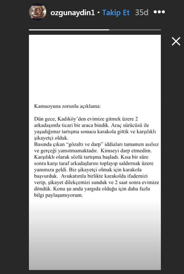 Oyuncu Özgür Aydın'dan darp iddialarına yanıt