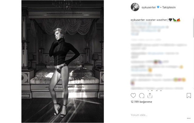 Öykü Serter'in iç çamaşırlı pozu sosyal medyayı salladı