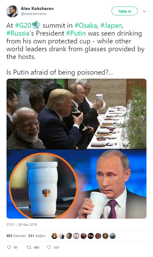 Putin: Zehirlenme korkusu yaşıyor 