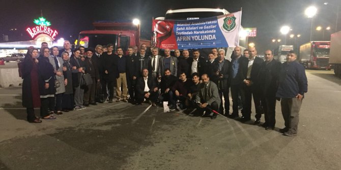 İstanbul Anadolu Yakası Gaziler ve şehit aileleri Mehmetçik'e destek için Hatay'a hareket etti