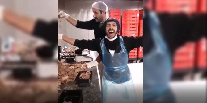 Döner paketleyen kişilerin TikTok videosu eleştiri yağmuruna tutuldu!