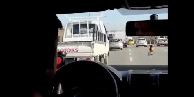 Trafik magandası otobanda terör estirdi!