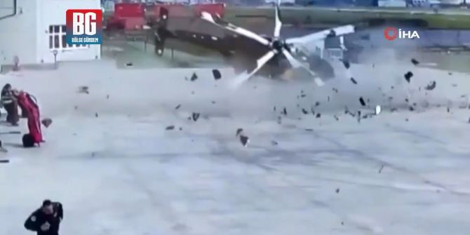 Polis helikopterinden korkunç kaza! Kalkış esnasında paramparça oldu