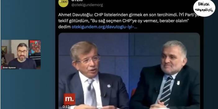 CHP'li Enver Aysever deliye döndü! Davutoğlu'na verdi veriştirdi "CHP'lilere acı çektiren bir adam"