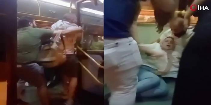 Kadıköy halk otobüsünde ‘bana çarptın’ kavgası! Otobüsten yaka paça atıldı